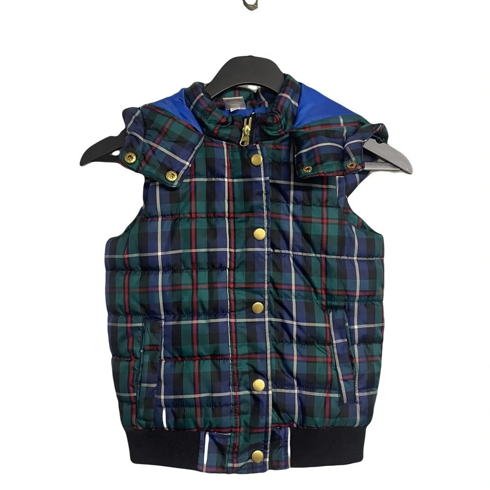 Peyton & Parker kids XS 6/6X plaid hooped vest